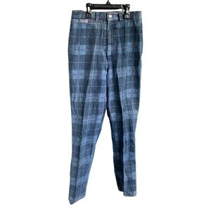 Vintage High Rise Plaid Skinny Jeans Pant Plant Made in USA 70s 80s Size 5